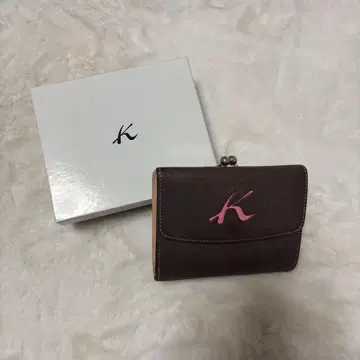 키타무라 접이식 지갑 가마구치 브라운