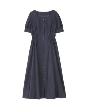 NATURAL BEAUTY BASIC 하트넥 셔츠 원피스 네이비