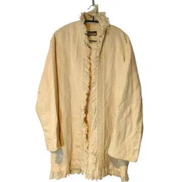 프린지 가디건 Wrapper 아이보리 볼레로 L 사이즈 상당