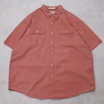 엘엘빈 무지 셔츠 반팔 포켓 워크 구제 의류 XL 빨간색 14140