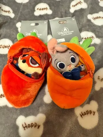 상하이 디즈니 당근 모양 파우치 봉제 인형 세트 주토피아