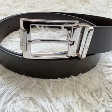 [ 컨디션 최상 ] 페라가모 리버서블 벨트 스퀘어 실버 버클 블랙 브라운