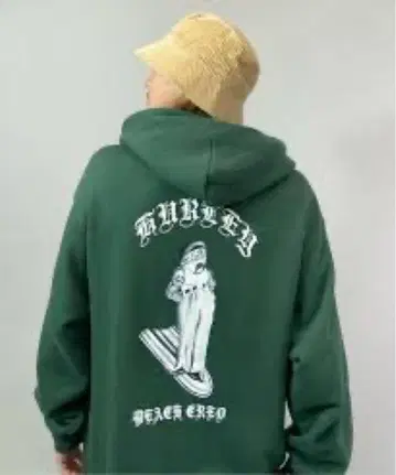 헐리 그린 후드 부착 후드티 M 사이즈