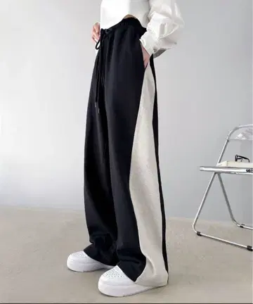 JaVa 자바 별주 오버 사이즈 스웨트 팬츠 블랙