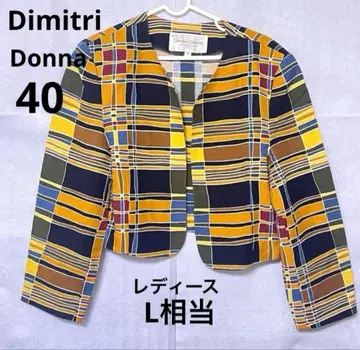 디미트리 리드 체크 무늬 여성용 노카라 자켓 40 L 상당