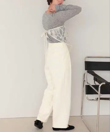 titivate 인터턱 센터 프레스 와이드 팬츠