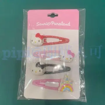 키티 헤어 클립 세트 헤어핀 퓨로 산리오