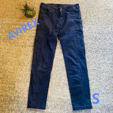 [ AVIREX ] 여성용 S 스트레치 스키니 팬츠 네이비 카모 패턴