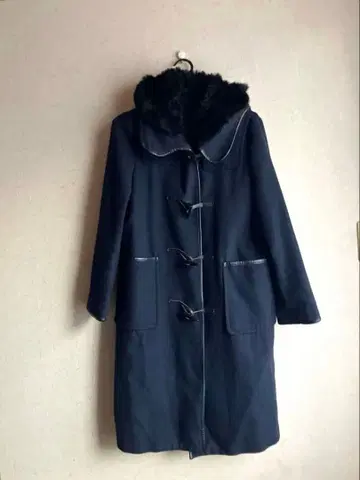 nano universe 블랙 후드 부착 더플 코트 S 사이즈