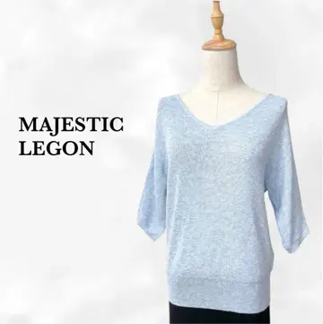 [ 마제스틱 레곤 ] 니트/스웨터 [ M ] 블루 무지 V넥 심플