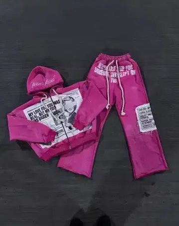 상하의 세트 별도 판매 가능 y2k 핑크 셋업 후드 부착