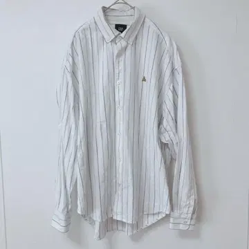 GAP 버튼 다운 셔츠 긴팔 셔츠 와이셔츠 화이트/파랑 스트라이프 XS