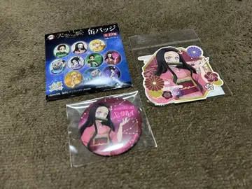 귀멸의 칼날 도쿄 스카이트리 콜라보 카마도 네즈코 캔뱃지와 스티커 세트