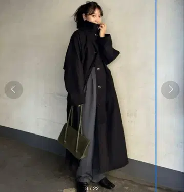 무라오카 미사토 x y/m 스탠드 카라 코트 블랙