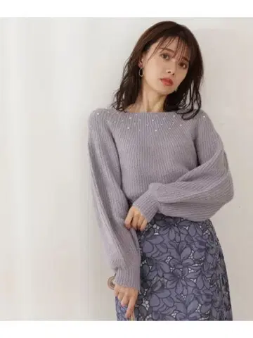 프로포션 바디 드레싱 샤기 펄 니트