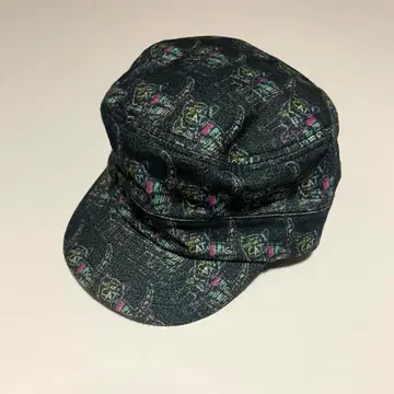 override 컬러풀 고양이 프린트 버킷햇