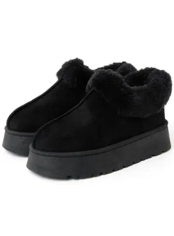 GRL 그레일 통굽 무스탕 숏부츠 25.0cm 블랙