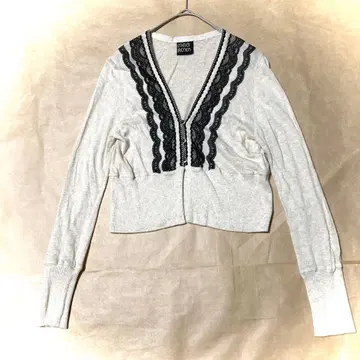 [ 마렌카 ] 베이지 레이스 장식 가디건 캐주얼 니트