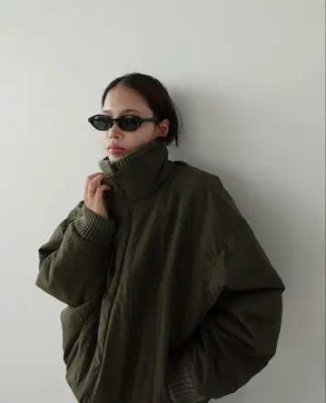 [ mizoyayayoi 콜라보 ] 새상품급 리브 니트 칼라 패딩 자켓