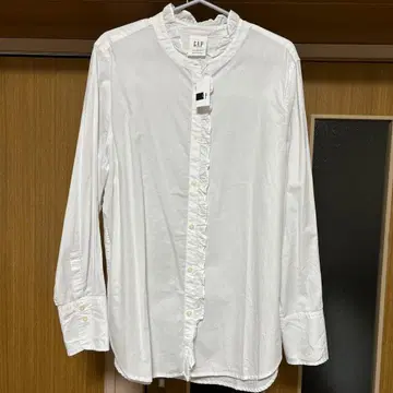 GAP 프릴 디테일 화이트 셔츠 L