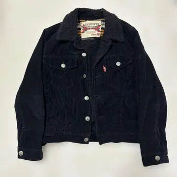 EDWIN 검정 블랙 코듀로이 보아 안감 자켓 M 두꺼운 소재 따뜻함