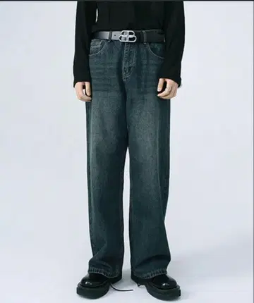 루즈 배기 데님 팬츠 / 세미 와이드 데님 팬츠 페이드