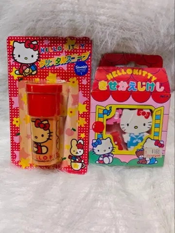 쇼와 레트로 헬로키티 산리오 크리스탈 스코프 옷 갈아입히기 지우개