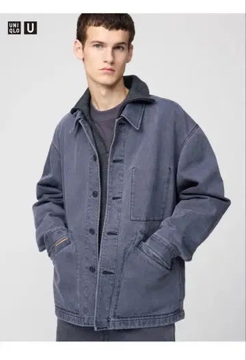 UNIQLO U 오버 사이즈 컬러 데님 자켓 L 사이즈 07Gray