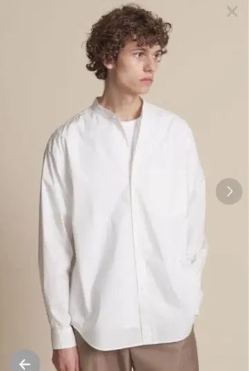 밴드 카라 셔츠 화이트 S 사이즈 유나이티드 애로우즈