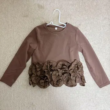 메라키 헴라인 디자인 롱 슬리브 상의 여성용 브라운