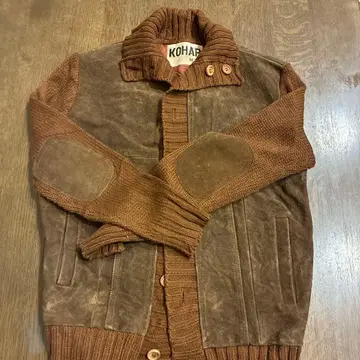 KOHAP M 스웨이드 니트 자켓 브라운