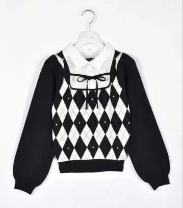 evelyn 옷깃 비쥬 니트