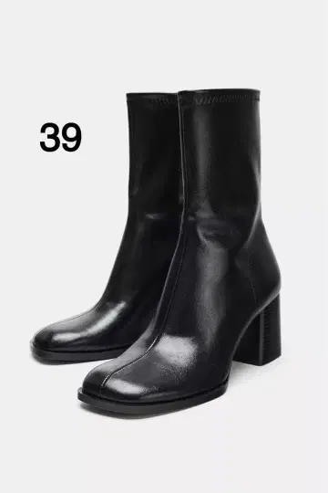 [ 미사용 ] 25AW ZARA 블록힐 숏부츠 39