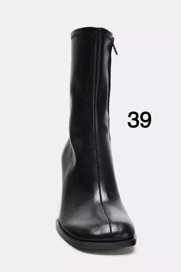 [ 미사용 ] 25AW ZARA 블록힐 숏부츠 39