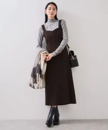 VIS 허리 벨트 오버롤 스커트