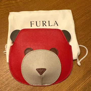 FURLA 코인 케이스(곰) 레드