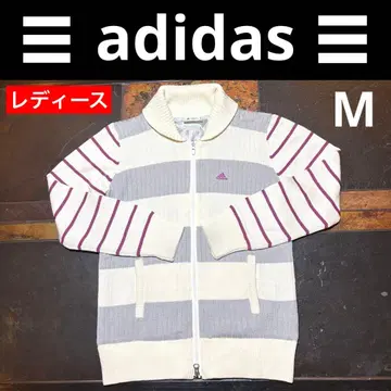 아디다스 방풍 방한 축열 안감 w 지퍼 보더 무늬 니트 자켓 M