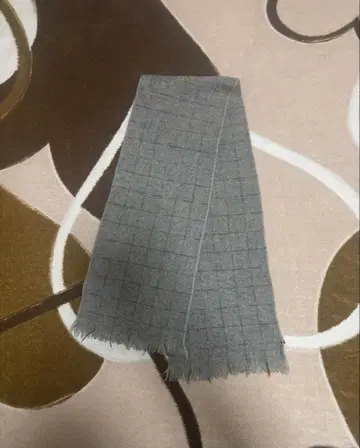 울 그레이 체크 머플러