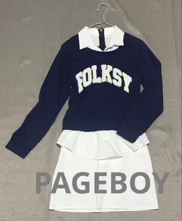 PAGEBOY 도킹 원피스 와펜 스커트 셔츠 티셔츠