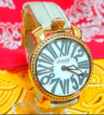 [ 가동품 ] 가가밀라노 마누알레 6026 화이트 다이얼 여성용 손목시계