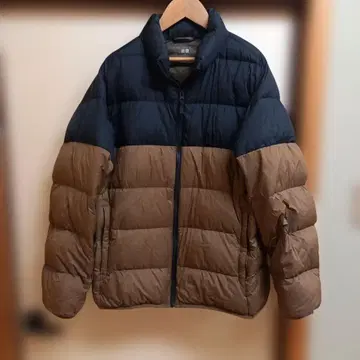 새상품급 유니클로 울트라 라이트 다운 다운 자켓 블랙/브라운 XL,