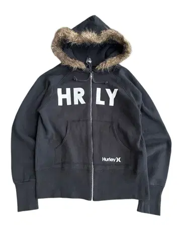 fur hooded long rib hoodie