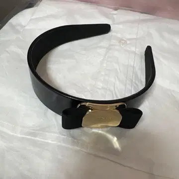 FERRAGAMO 블랙 리본 헤어밴드