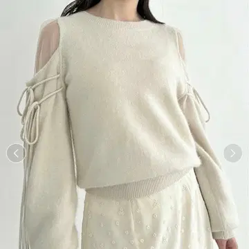 snidel 스나이델 시스루 숄더 니트 풀오버