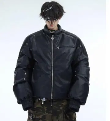 가죽 다운 자켓