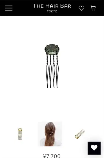 THE HAIR BAR TOKYO 오벌 크리스탈 유리 와이어 빗