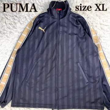 [ 새상품급 빅 ] 푸마 저지 네이비 x 금 XL 자수 로고 트랙 자켓