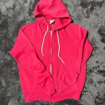 풀 집업 후드티 핑크