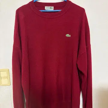 LACOSTE 버건디 XL 크루넥 스웨터