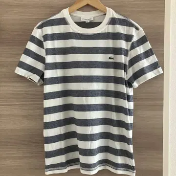 S 사이즈 반팔 T셔츠 라코스테 보더 무늬 LACOSTE 악어 남성용